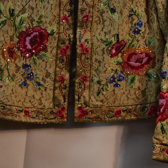 TOGETHER Beaded, Sequinned, embroidered, Lace Jacket SZ 16 - Picture 8 of 11